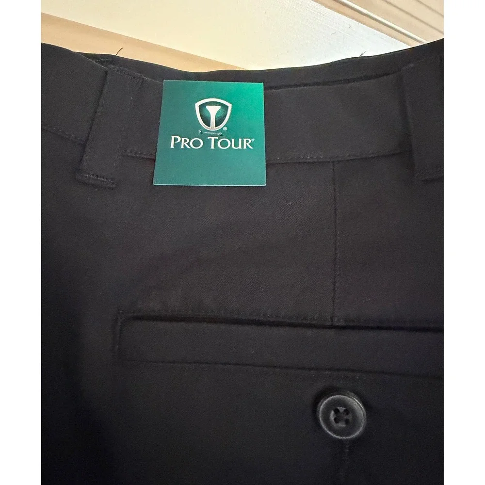 PRO TOUR Men's Black Golf Pants Coolplay Sunplay UPF 50 Size 50x30